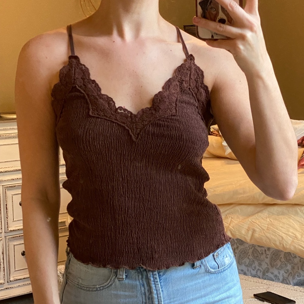Lace trimmed tank